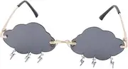[Healeved] Attractive Sunglass for Ladies Frameless Cloud Tear Glasses Fashion Accessory for Parties Outdoor Adventures