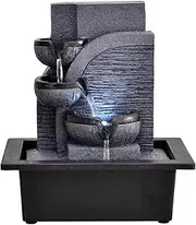 Tabletop Water Fountain Simple Office Circulating Water Ornaments Desktop Decoration Lucky Fountain Landscape Living Room Fortune Feng Shui Wheel Ball Office Relaxation Meditation Fountain