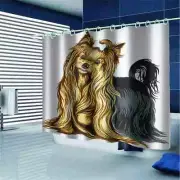 Cute Yellow Poodle 3D Shower Curtain Waterproof Fabric Bathroom Decoration