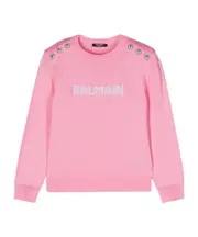 Balmain Kids Lurex Logo Knitted Jumper 14Y,13Y,12Y pink