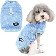 Zunea Fleece Dog Jumper Winter Warm Sweater Jacket Coat for Small Dogs Soft Fuzzy Puppy Clothes with D-Ring for Harness Lead Pullover Cold Weather Pet Girl Boy Apparel for Chihuahua Cats Darkblue XL