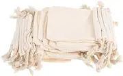 FUNNETOYU 50pcs Small Cloth Bags Fabric Bag Small Jewelry Bags Beige Small Burlap Bags