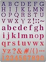 GORGECRAFT Metal Letter Stencil Stainless Steel Lettering Alphabet Symbol Christmas Painting Template Journal Tool for Painting, Wood Burning, Pyrography and Engraving
