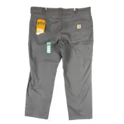 Carhartt Rugged Flex Relaxed Fit Canvas 5 Pocket Work Pants Stretch Gray 42x30
