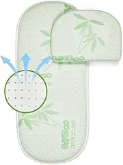EPSELIA Organic Bamboo Mattress for Carrycot Pram, Complete with Pillow, Anti-suffocation Certification EN16890:2017, Structure with Anti-Dust Mite Breathing Holes, Certipur™ Oeko-Tex®