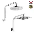 Decaura Gooseneck Shower Arm with 8"/9" Round/Square Shower Head Set Chrome WELS