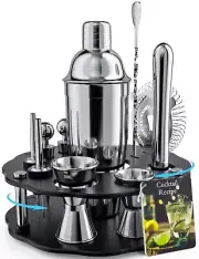 Bartender Kit, 14 Piece Cocktail Shaker Set Stainless Steel Bar Tools with Ro...