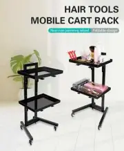 Rolling Salon Tray Cart Organizer Foldable Hairdressing Trolley for SPA Barber