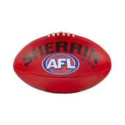 Sherrin AFL Attack Leather Football - Size 5, Red