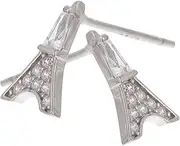 [Yardenfun] 1 Pair Earrings Aesthetic Small Dangle Earrings Decor Earrings Towel Earrings for Female Ear Studs Earrings for Women Small Earrings Romantic S925 Eiffel Tower Miss