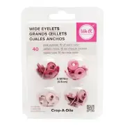 We R Memory Keepers WER-EW-41592 Eyelets Wide 40/Pkg-Pink (3Pk)