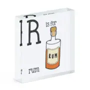 Letter R Is For Rum Acrylic Photo Block Frame Funny Alphabet