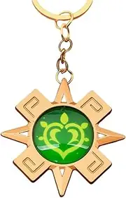[HAMISH] Game Genshin Impact Merch Natlan Vision Keychain Natlan Pyro Hydro Cryo Anemo Dendro Geo Electro Vision Key Ring Game Accessories Props Pendant Ornaments