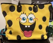Jeremy Scott X Moschino Spongebob Leather Canvas Handbag Tote Shoulder Bag