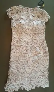 Nox Nari Anna Ladies Lace Dress, Mothet-of-the-bride dress, Champagne, Large