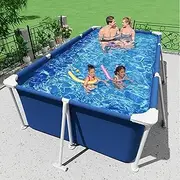 Foldable Pool for Kids and Adults Non Inflatable Pool Outdoor Swimming Ice Blue Kiddie Pools Thickened Support Dog Pool Garden Backyard(259CM/102IN)