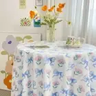 Chinese Style Printing Floral Table Cloth Light Luxury Picnic Mat Home
