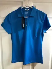 New NWT Adidas Golf Women's Climalite Basic Short Sleeve Polo Coast Blue Size M