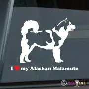 I Love My Alaskan Malamute Sticker Die Cut Vinyl - mally