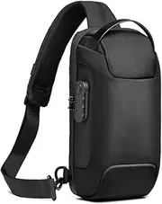 [Generic] Handsome Sports Locomotive Crossbody Bag and Anti-Theft, Large ty Casual Fashion, Unisex Black M