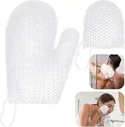 Vesici 2 Pcs Honeycomb Exfoliating Glove Set Exfoliating Bath Mitt Honeycomb Face and Body Scrubber Shower Mitt Sponges for Cleaning Body Shower Face Skin Beauty Spa(White)