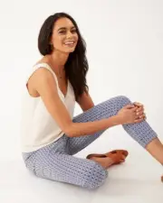 Tommy Bahama Women's Boracay Geo In A Bottle Cigarette Pants, Island Navy, 6