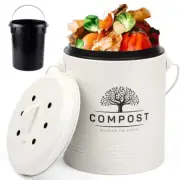 Kitchen Compost Bin, 1.3 Gallon Countertop Compost Bin with Lid, Indoor Compost