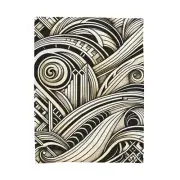 Velveteen Plush Blanket Art Deco Waves Abstract Pattern Classy Retro Tribal Room
