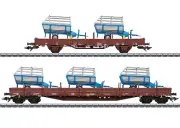 MARKLIN Art 46407 DB AG Pair Of Flat Cars With Agricultural Trailers Ep. VI