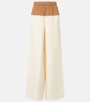 [Max Mara] Max Mara Gestro linen and silk wide-leg pants UK 6 white