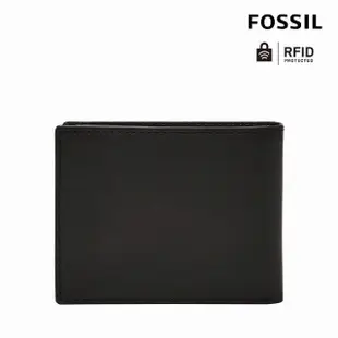 【FOSSIL 官方旗艦館】Derrick 真皮RFID防盜皮夾-黑色 ML3771001(禮盒組附鐵盒)