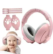 Gvblkq Kids Hearing Protection, Safety Earmuffs, Noise Cancelling Ear Muffs, Adjustable Comfort, Portable for Concerts, Air Shows, Study, Fireworks, Passive Hearing Protection, Blue/Pink