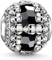 [Thomas Sabo] Unisex Bead Black Skulls Karma Beads 925 Sterling Silver K0241-698-11, one size, Sterling Silver, Onyx