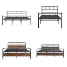 Foret Bed Frame Metal Queen Double King Single Size Wooden Headboard Steel Base