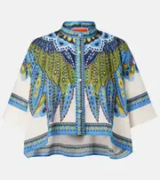 [La DoubleJ] La DoubleJ Printed cotton cropped shirt UK 14 multicoloured