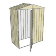 Build-a-Shed 1.5 x 0.8 x 2.3m Single Hinged Door Gable Shed - Cream