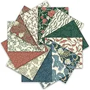 JarThenaAMCS 12Pcs Retro Floral Cotton Fabric Bundles William Morris Floral Fat Quarters Vintage Quilting Patchwork for Spring DIY Craft Home Party Decor, 18 x 22 Inch