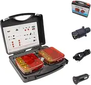 Rechargeable LED Wireless Trailer Light Kit, 2025 New Wireless Trailer Lights Magnetic Tail for Cordless, for Trailers,Horse Boxes,Tractors,Boat & Jet Ski Trailers,Bike Racks