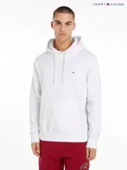 Tommy Hilfiger Essential Fleece White Hoodie (AC2593) | $208