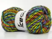 Armonia Lana Bulky Yarn 80012 Lilac Green Aqua + Ice Yarn Wool Acryl 100gr 109yd