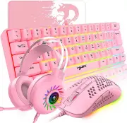 60% Mechanical Gaming Keyboard Mouse and 3.5mm Headset Combo RGB LED Backlit USB
