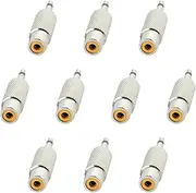 tunghey 10Pack RCA to 3.5MM Audio TS Adapter 3.5mm 1/8" Mono Plug Male to RCA Female Jack Adaptor Connector