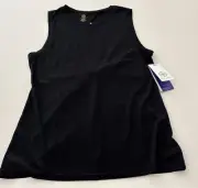 NEW W/TAGS GAIAM black YOGA Taylor Twist Back Tank Top POLY RAYON BLEND Sz MED