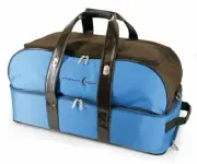 Crescent Moon Rolling Spa Weekender Duffel (Blue/Chocolate)