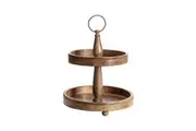 Willow & Silk Handmade 39cm Wooden Two-Tier Cupcake Table Display/Serving Stand