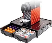 Coffee Pod Holder and Storage Drawer for Tassimo, Nespresso, Nescafe Dolce Gusto, Lavazza - Holds up to 60 Capsules - Black