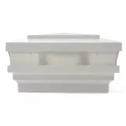 LMT 3.625" Sq. Cape May Low Voltage LED Lighted Vinyl Post Cap - White