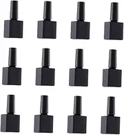 DRESSOOS 12 Pack 10ml Empty Glass Nail Polish Bottles Black Uv Gel Top Coat Easy to Label for Travel