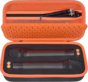 Wireless Microphone Case for JBL Wireless Two Microphone System for for JBL Partybox DIY - Sized Mic Case Fits from 8.25-10.5In Handheld Dual Mic, Recivers, Audio Cable, Power Cord-Orange(Box Only)