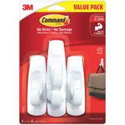 Command Large White Adhesive Hooks Value Pack - 4 Pack